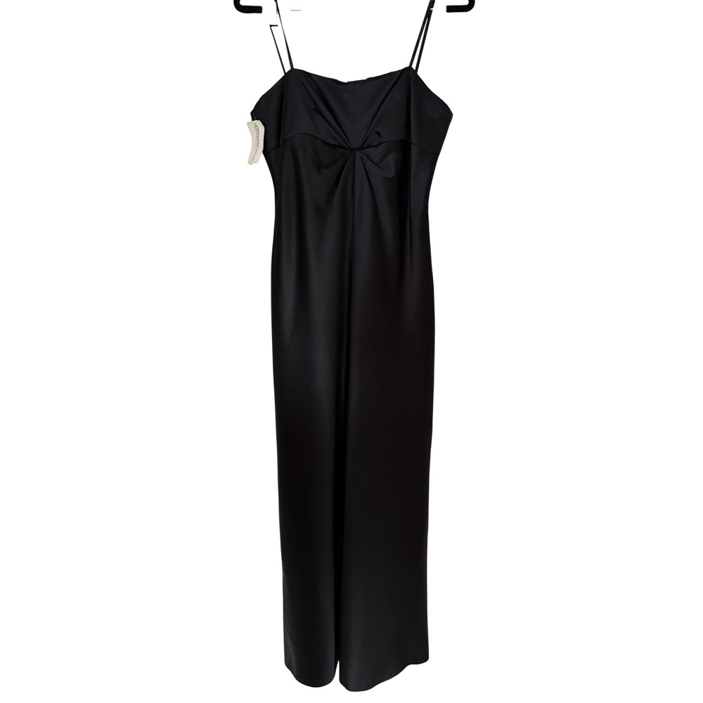 Laundry By Shelli Segal Full Length Black Satin Strapless Evening Gown Sz 10 NWT